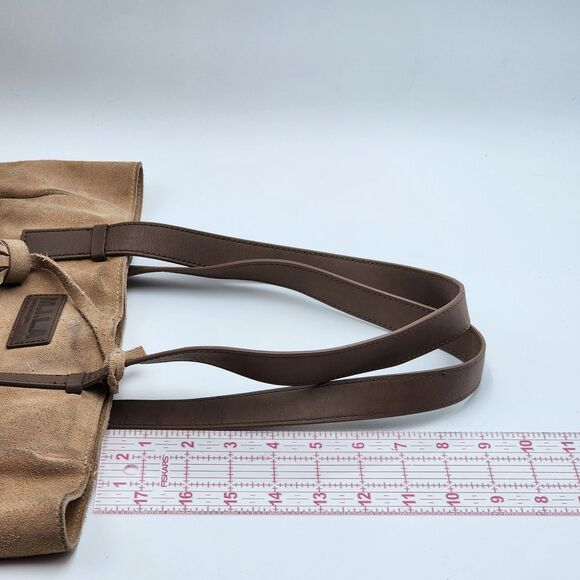 M.I.L.A. Suede Sand Tan Large Pocket Tassel Tote Bag - Picture 12 of 13